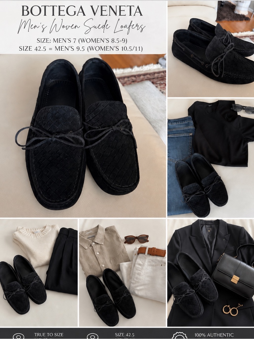 Bottega Veneta Interacciato Weave Black Woven Suede Driving Loafers